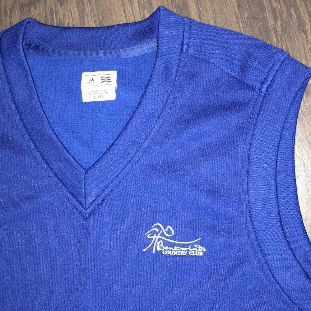 Royal Duke Blue & White Bentwinds golf club sweater vest mens L